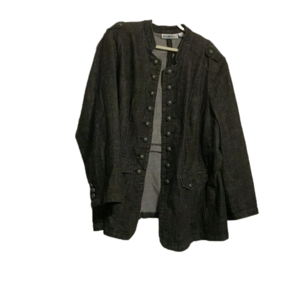 Denim 24/7 Black Denim Jean Jacket - size 32W